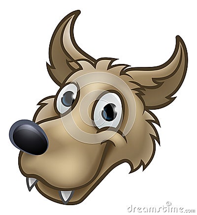 Cartoon Wolf Character Mascot Vector Illustration