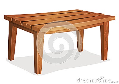 Cartoon Wood Table Vector Illustration