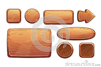 Cartoon wooden game assets Stock Photo