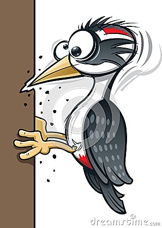 Cartoon Woodpecker Vector Illustration