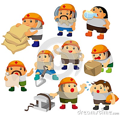 Cartoon worker icon Vector Illustration