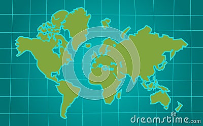 Cartoon world map Stock Photo