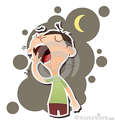 Cartoon yawning man Vector Illustration