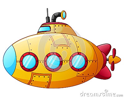 Cartoon yellow submarine Vector Illustration