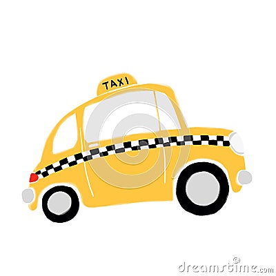 Cartoon yellow taxi Cartoon Illustration
