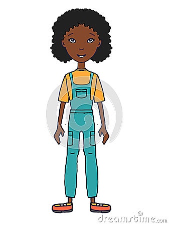 Cartoon young boy girl child standing illustration illustration cartoon illustration Cartoon Illustration