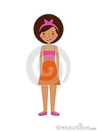 Cartoon young girl Vector Illustration