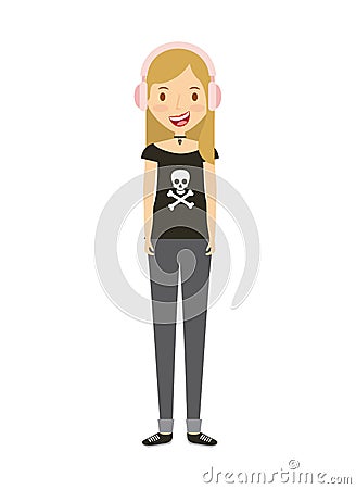 Cartoon young girl Vector Illustration