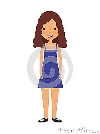 Cartoon young girl Vector Illustration