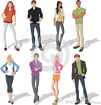 Cartoon young people Vector Illustration