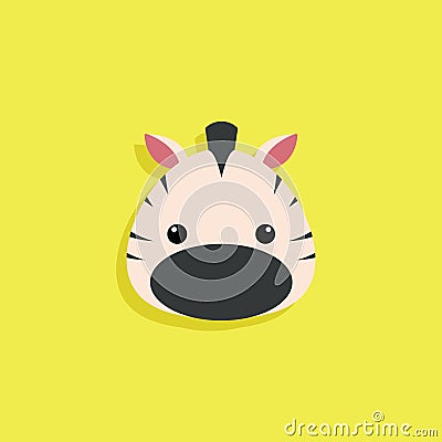 Cartoon Zebra face Vector Illustration