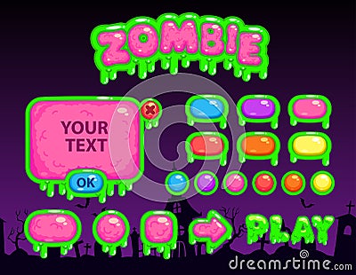 Cartoon zombie user interface Stock Photo