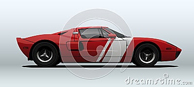 Red supercar in vector. Vector Illustration