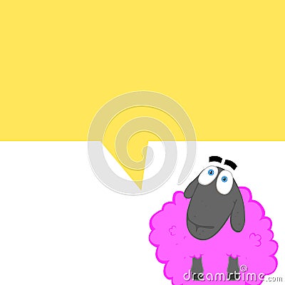 Cartoonish comics with a pink sheep Stock Photo