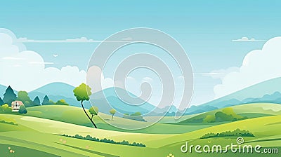 Cartoonish panorama wallpaper Stock Photo