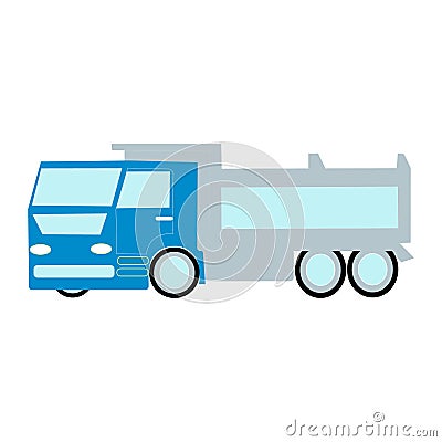 A Cartoonistic Well Drawn And Pleasant Looking Blue And Grey Truck Vector Illustration