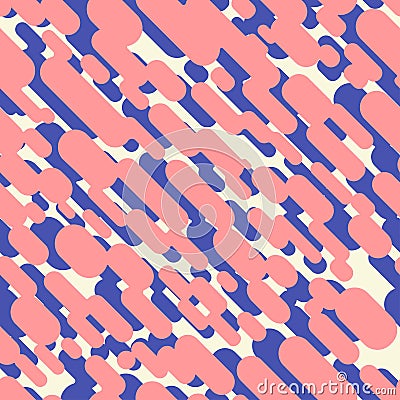 Cartoon abstract coloured lines and dots seamless pattern Vector Illustration