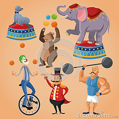 Cartoons of circus festival Vector Illustration