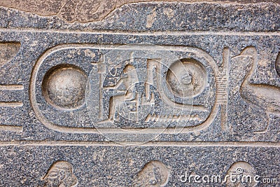 The cartouche of Ramesses II Editorial Stock Photo