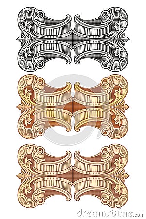 Cartouches gold 5 Vector Illustration