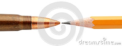 Cartridge and pencil Stock Photo