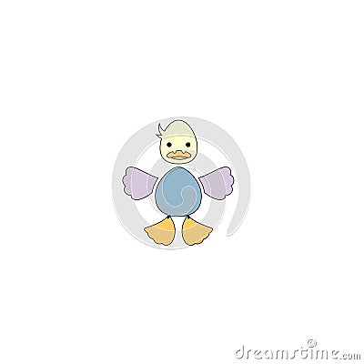 Cartton style duck fictional Vector Illustration