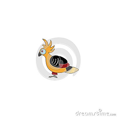 Cartton style hoatzin bird Vector Illustration