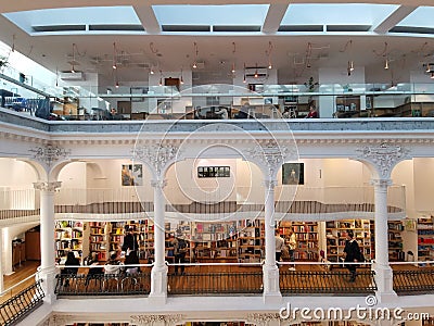 Carturesti bookshop in Bucharest, Romania. Editorial Stock Photo