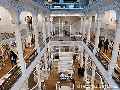 Carturesti bookshop in Bucharest, Romania. Editorial Stock Photo