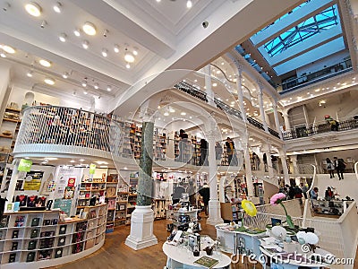 Carturesti bookshop in Bucharest, Romania. Editorial Stock Photo