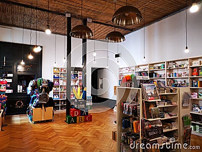 Carturesti Verona bookstore in Bucharest, Romania Editorial Stock Photo