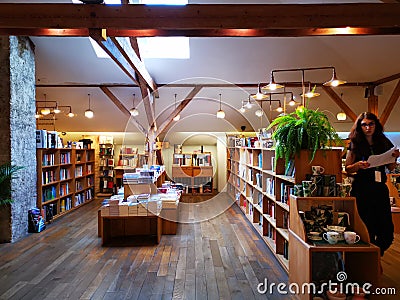 Carturesti Verona bookstore in Bucharest, Romania Editorial Stock Photo