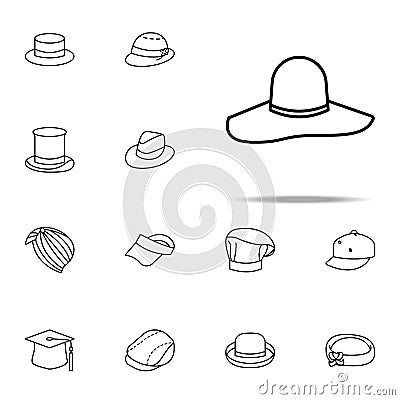 cartwheel hat icon. hats icons universal set for web and mobile Stock Photo