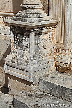 A carved base with pillar Stock Photo