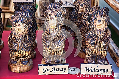 Carved Bear Decoration Stock Photo