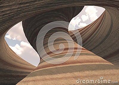Carved Canyon Cavern of Stone Stock Photo