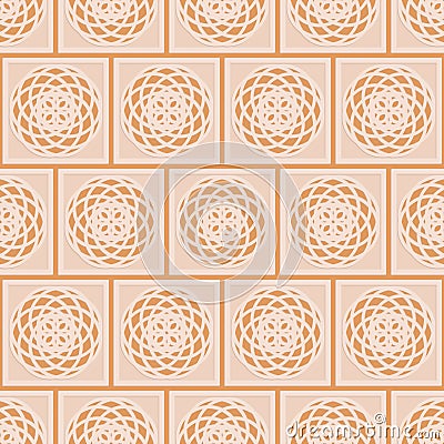 Carved orange embossed seamless pattern in Arabic style, illustration for decoration oriental pattern Vector Illustration