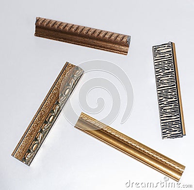 Carved frame for baguette, color and shape, sample Stock Photo