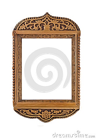 Carved Frame for picture or portrait isolated Stock Photo