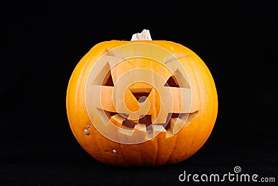 Carved halloween pumpkin Stock Photo