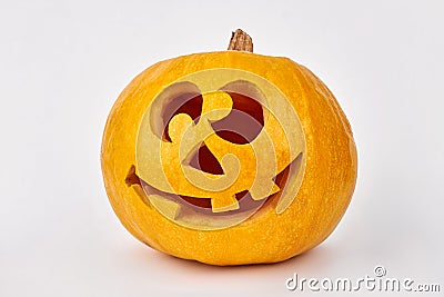 Carved Halloween pumpkin. Stock Photo
