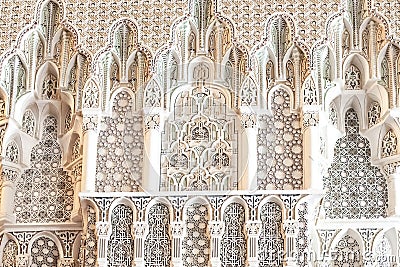 Geometric patterns in marble: Details King Hassan II Mosque, Casablanca, Morocco Stock Photo