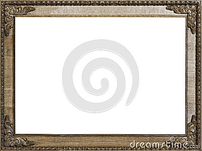 Carved Oak Picture Frame 4:3 Stock Photo