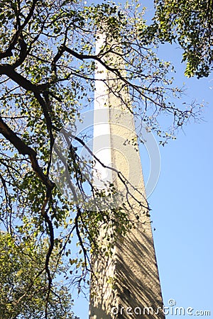 Carved obelisk headstone, Illinois Stock Photo