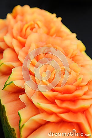 Carved papaya fruit Stock Photo