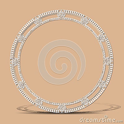 Carved vintage frame made of paper Vector Illustration