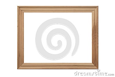 Carved vintage wooden photo picture frame isolated on white background Stock Photo