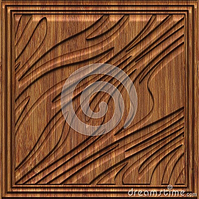 Carved wood panel seamless texture Stock Photo