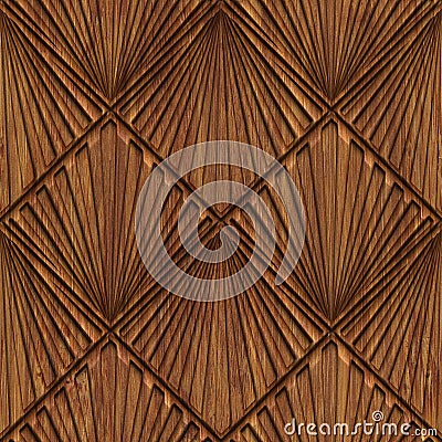 Carved wood seamless texture Cartoon Illustration