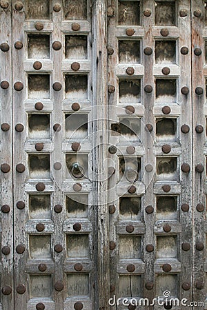 Carved Wooden Door Stock Photo